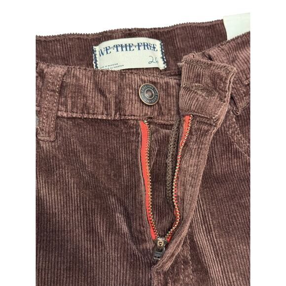 NWT Free People Risk Taker Corduroy Straight Jeans in Chocolate Truffle - Picture 7 of 15